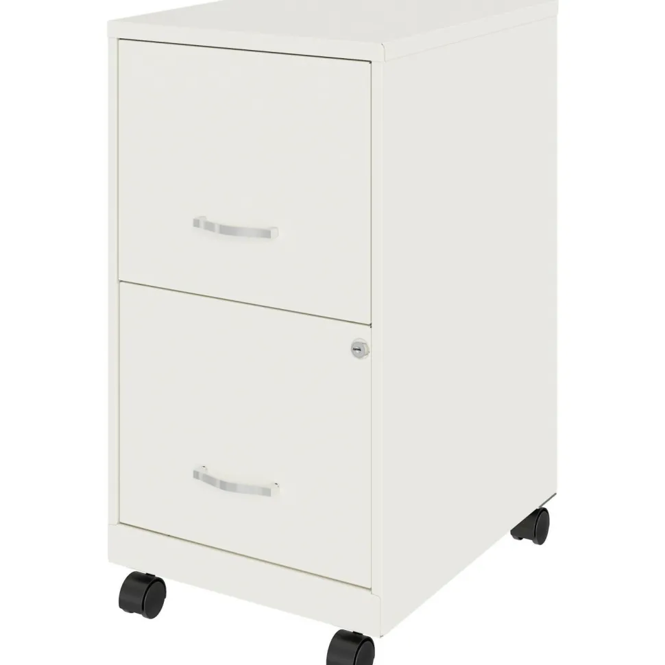 LYS NuSparc 18"D Vertical 2 Drawer Mobile File Cabinet, White , 1 Each
