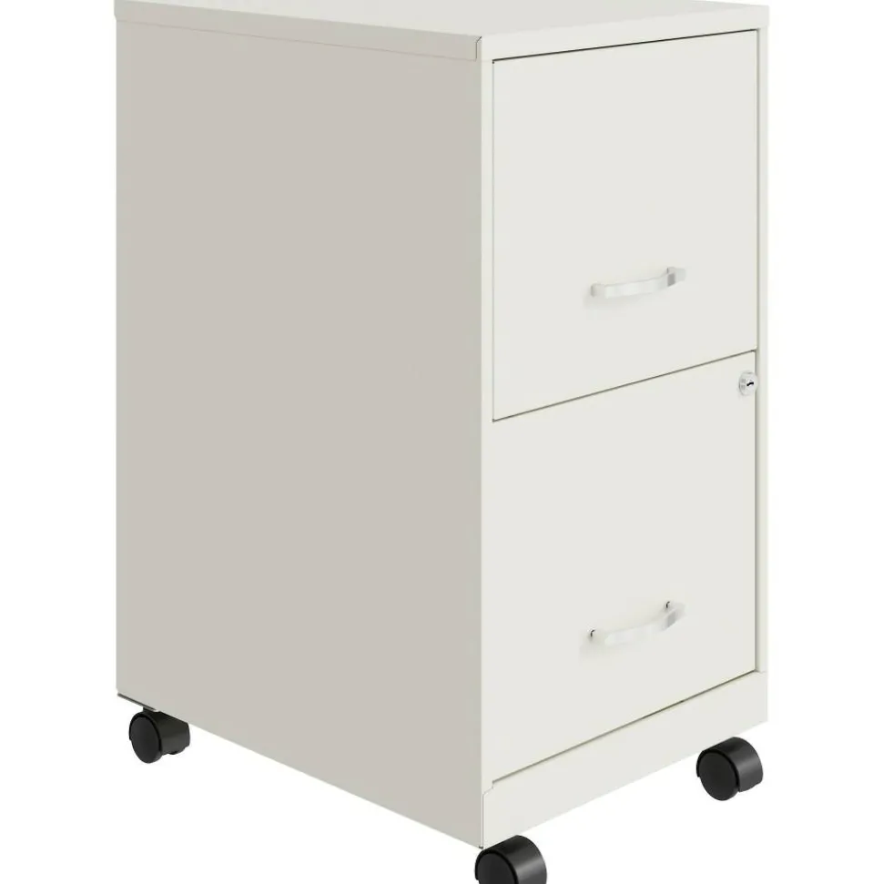 LYS NuSparc 18"D Vertical 2 Drawer Mobile File Cabinet, White , 1 Each
