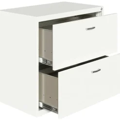 LYS NuSparc 30"W Lateral File 2 Drawer w/ Arc Pull, White, 1 Each