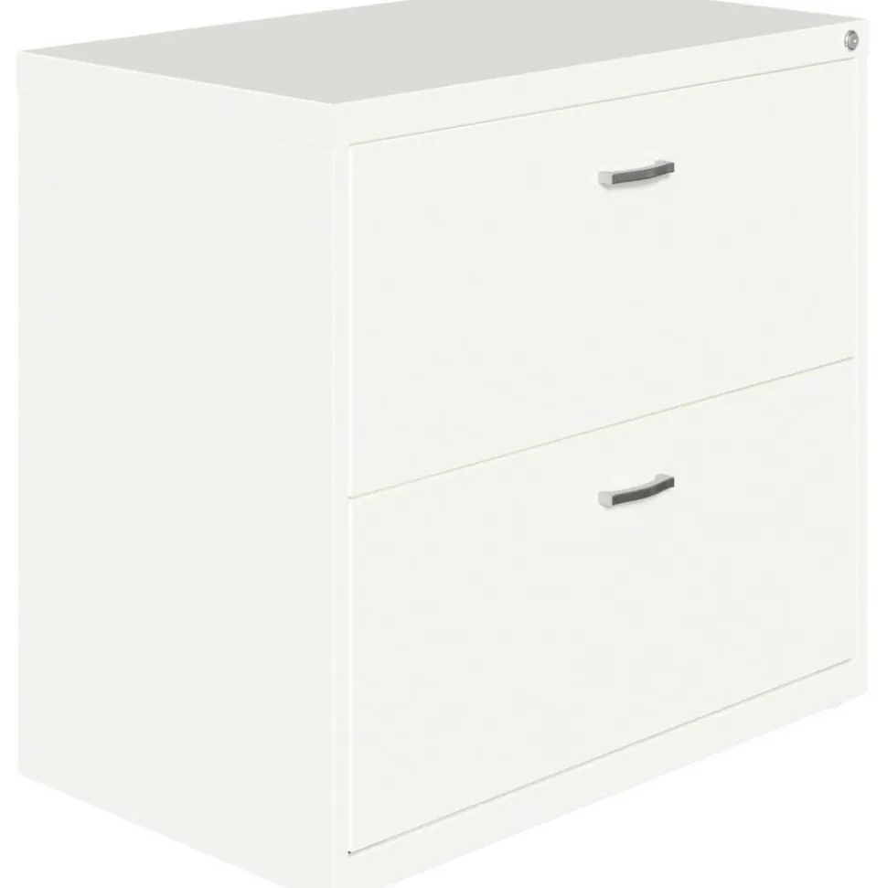 LYS NuSparc 30"W Lateral File 2 Drawer w/ Arc Pull, White, 1 Each