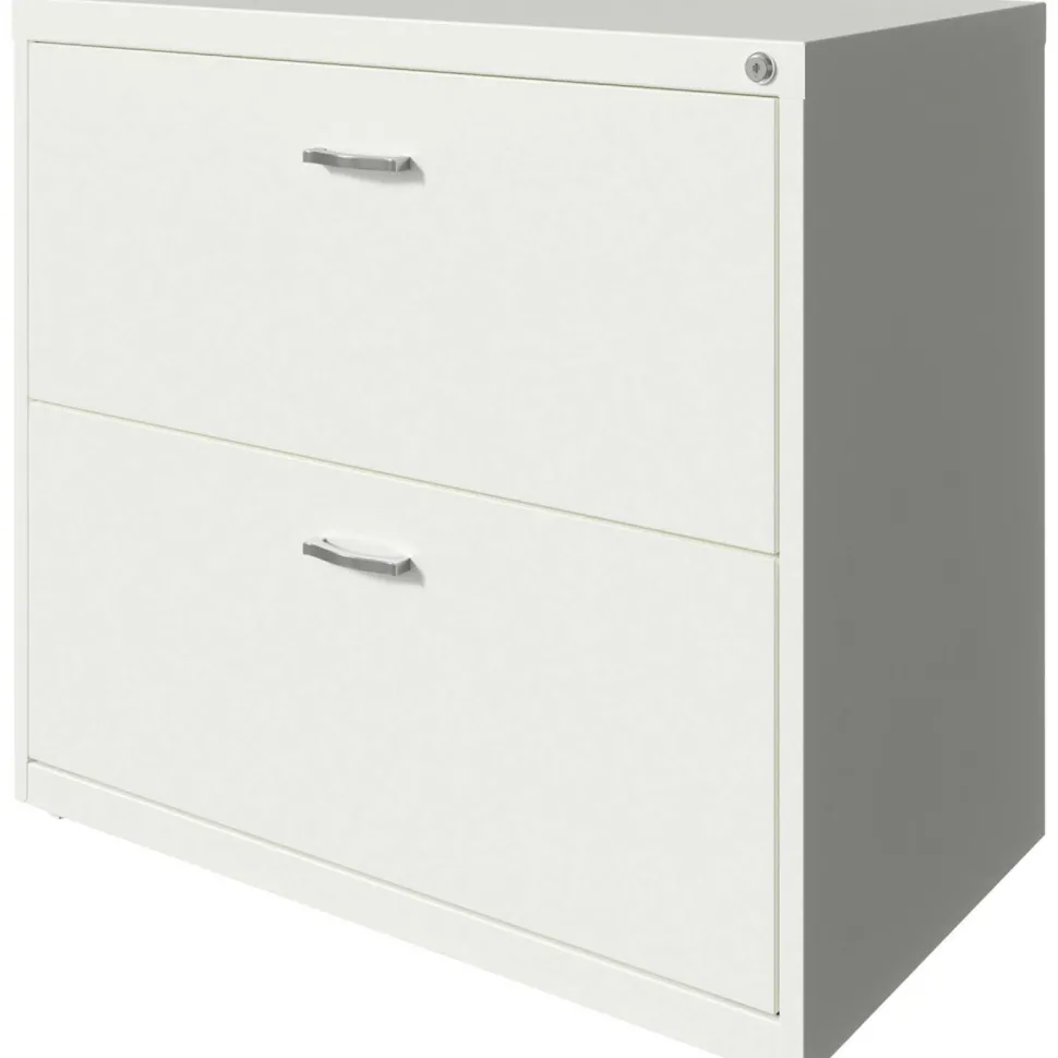 LYS NuSparc 30"W Lateral File 2 Drawer w/ Arc Pull, White, 1 Each