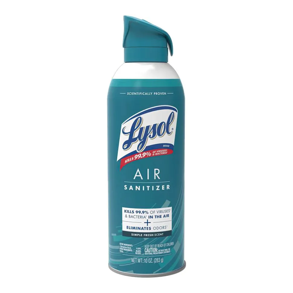 LYSOL Air Sanitizer Spray - Simple Fresh 10 oz., Case of 6 cans
