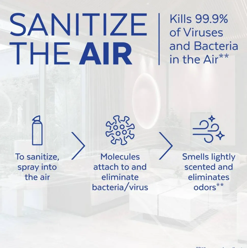 LYSOL Air Sanitizer Spray - White Linen 10 oz., Case of 6 bottles