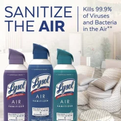 LYSOL Brand Air Sanitizer Spray, Light Breeze Scent, 10 oz Aerosol Can, 6/Carton