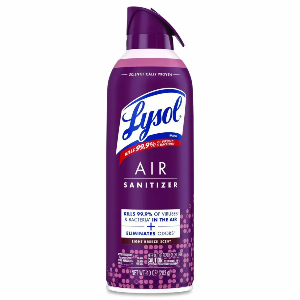 LYSOL Brand Air Sanitizer Spray, Light Breeze Scent, 10 oz Aerosol Spray