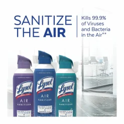 LYSOL Brand Air Sanitizer Spray, Simple Fresh Scent, 10 oz Aerosol Spray, 6/Carton