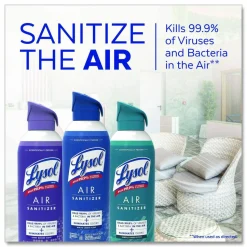 LYSOL Brand Air Sanitizer Spray, Light Breeze Scent, 10 oz Aerosol Spray, 6/Carton