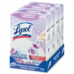 LYSOL Brand Click Gel Automatic Toilet Bowl Cleaner, Lavender Fields Scent, 6/Box, 4 Boxes/Carton