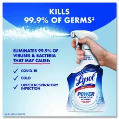 LYSOL Brand Disinfectant Power Bathroom Foamer, Liquid, Atlantic Fresh Scent, 32 oz Spray Bottle, 12/Carton
