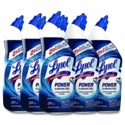LYSOL Brand Disinfectant Toilet Bowl Cleaner, Atlantic Fresh Scent, 24 oz Angle-Neck Bottle, 9/Carton