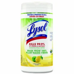 LYSOL Brand Disinfecting Wipes II Fresh Citrus Scent, 1-Ply, 7 x 7.25, Fresh Citrus, White, 70 Wipes/Canister