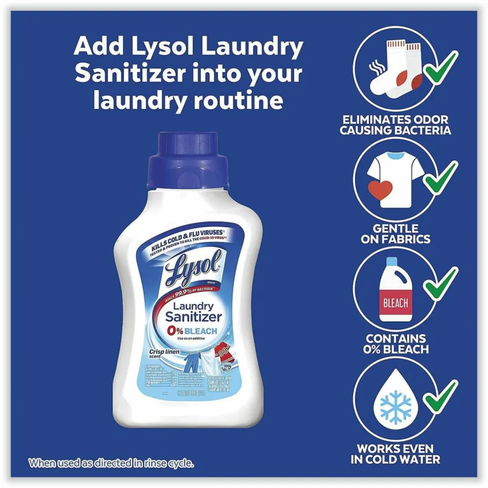 LYSOL Brand Laundry Sanitizer, Liquid, Crisp Linen Scent, 90 oz
