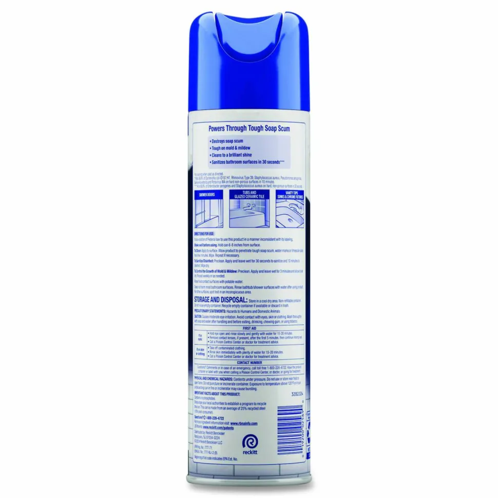 LYSOL Brand Power Foam Bathroom Cleaner, Unscented, 24 oz Aerosol Spray, 12/Carton