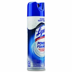 LYSOL Brand Power Foam Bathroom Cleaner, Unscented, 24 oz Aerosol Spray, 12/Carton