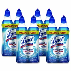LYSOL Brand Toilet Bowl Cleaner with Oxi Action, Ocean Fresh Scent, 24 oz Angle-Neck Bottle, 2/Pack, 4 Packs/Carton