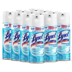 Lysol Disinfectant Spray, Crisp Linen Scent, 12.5 Oz Bottle, Case Of 12