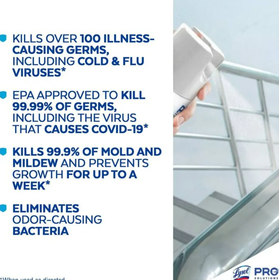 Lysol Disinfectant Spray, 19 Oz, Crisp Linen, Carton Of 8 Bottles