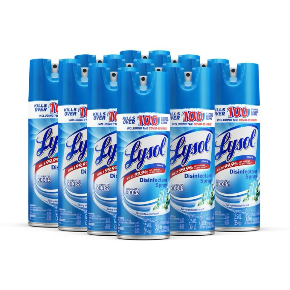 LYSOL Disinfectant Spray - Spring Waterfall 12.5 oz, Case of 12 Cans