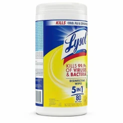 Lysol Disinfecting Wipes, Lemon & Lime Blossom Scent, 80 Sheets Per Tub, Box Of 6
