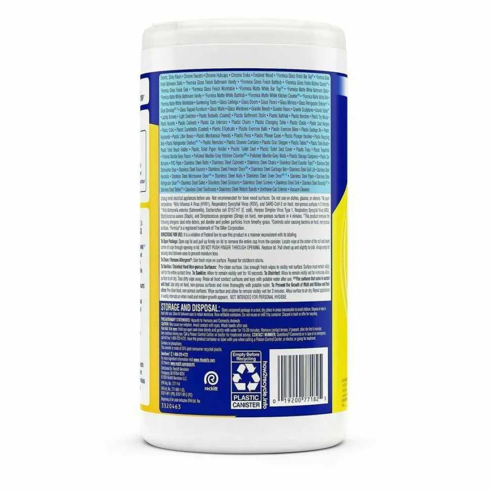 Lysol Disinfecting Wipes, Lemon And Lime Blossom Scent, Tub Of 80 Sheets