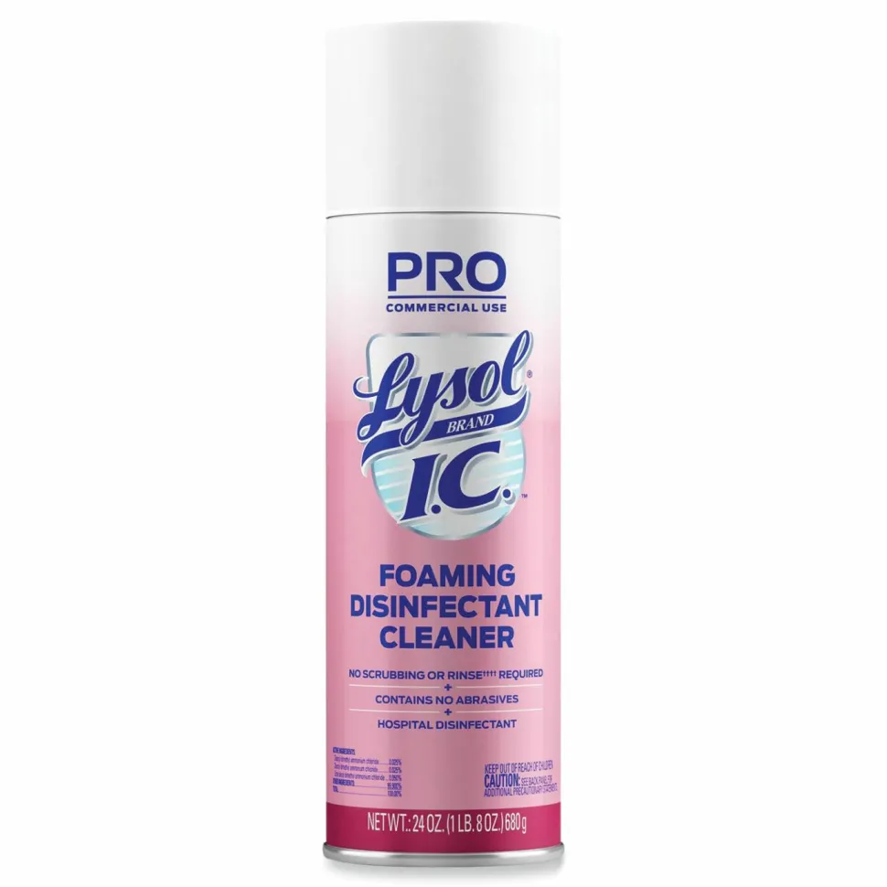 Lysol I.C. Foam Disinfectant, 24 Fl Oz, White, Pack Of 12 Cans