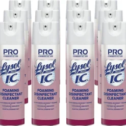 Lysol I.C. Foam Disinfectant, 24 Fl Oz, White, Pack Of 12 Cans