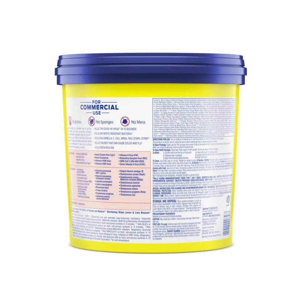 Lysol Professional Disinfecting Wipe Buckets, 8” x 6”, White, 800 Sheets Per Bucket, Set Of 2 Buckets