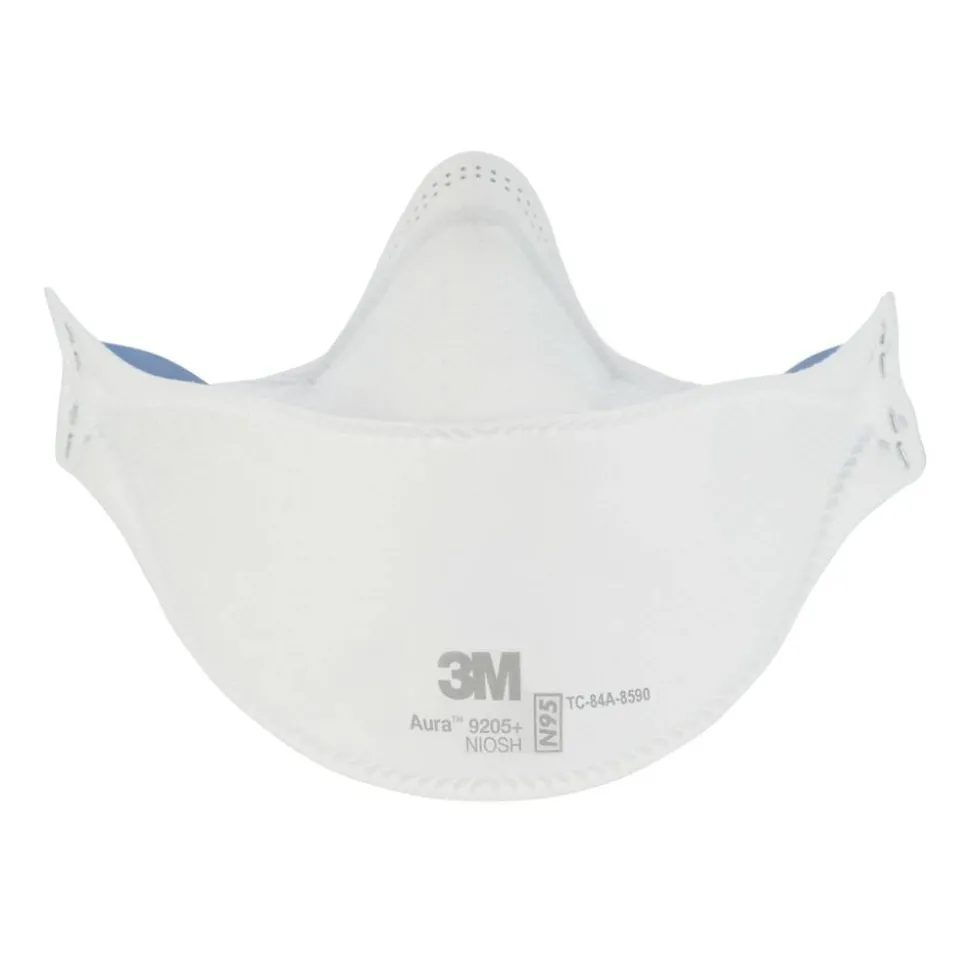 3M Aura N95 Particulate Respirators, 9205+, White, Pack Of 240 Respirators