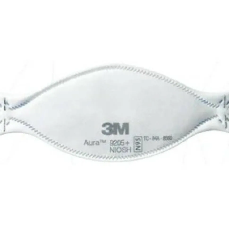 3M Aura N95 Particulate Respirators, 9205+, White, Pack Of 440 Respirators