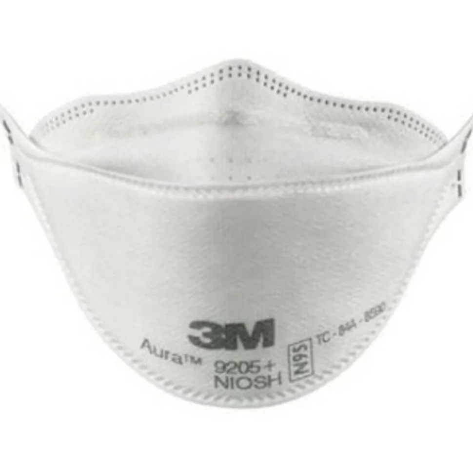 3M Aura N95 Particulate Respirators, 9205+, White, Pack Of 440 Respirators