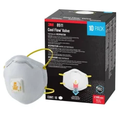 3M Cool Flow Paint Sanding Valved Respirator N95, 8511P10-DC-PS, Pack of 10