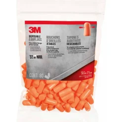 3M Disposable Earplugs, Orange, 92800H80-DC, 80 Pairs Per Pack