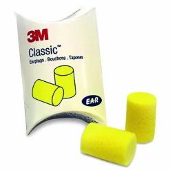 3M E-A-RClassic Plus Earplugs, 33 dB NRR, Large, Yellow Cylindrical Plugs, 200 Pairs/Box
