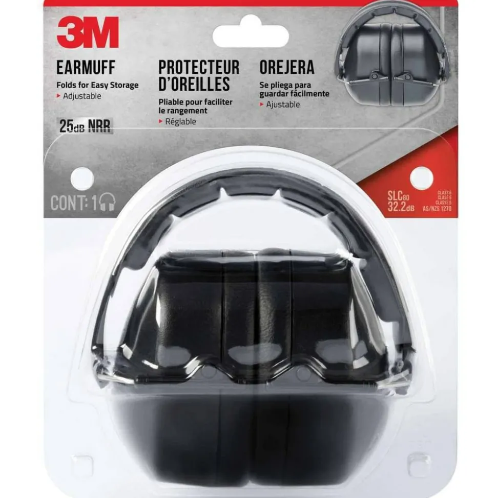 3M Folding Earmuff, 90563H1-DC, Black