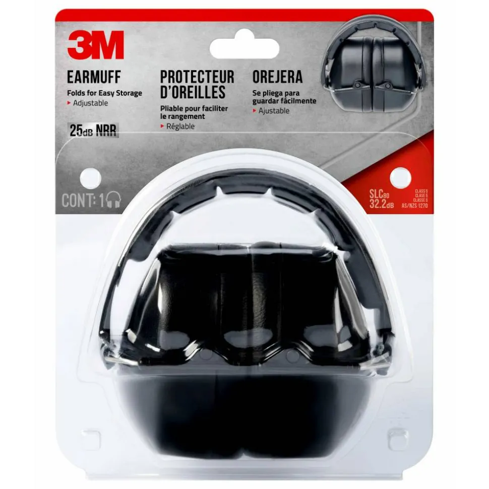 3M Folding Earmuff, 90563H1-DC, Black