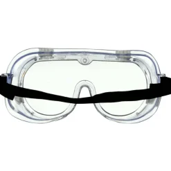 3M Goggle Chemical Splash, 1 Pack of Safety Goggles, Black Strap, Clear Lens