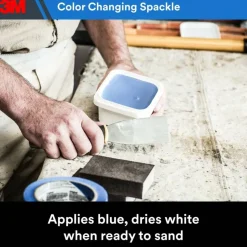 3M High Strength Hole Repair Kit, 1 Kit, Heavy Duty, Waterproof, Blue-to-White Color Changing Spackling Compound, Wall Filler