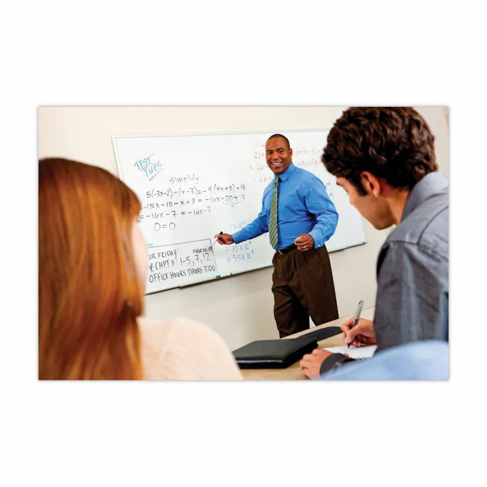3M Porcelain Magnetic Dry-Erase Whiteboard, 96" x 48", Aluminum Frame With Silver Finish
