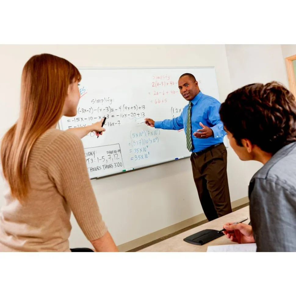 3M Porcelain Magnetic Dry-Erase Whiteboard, 96" x 48", Aluminum Frame With Silver Finish