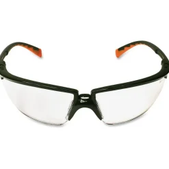 3M Privo Unisex Protective Eyewear - Size Standard - Ultraviolet Protection - Orange - Clear Lens - Black Frame - 122610000020