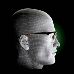 3M Privo Unisex Protective Eyewear - Size Standard - Ultraviolet Protection - Orange - Clear Lens - Black Frame - 122610000020