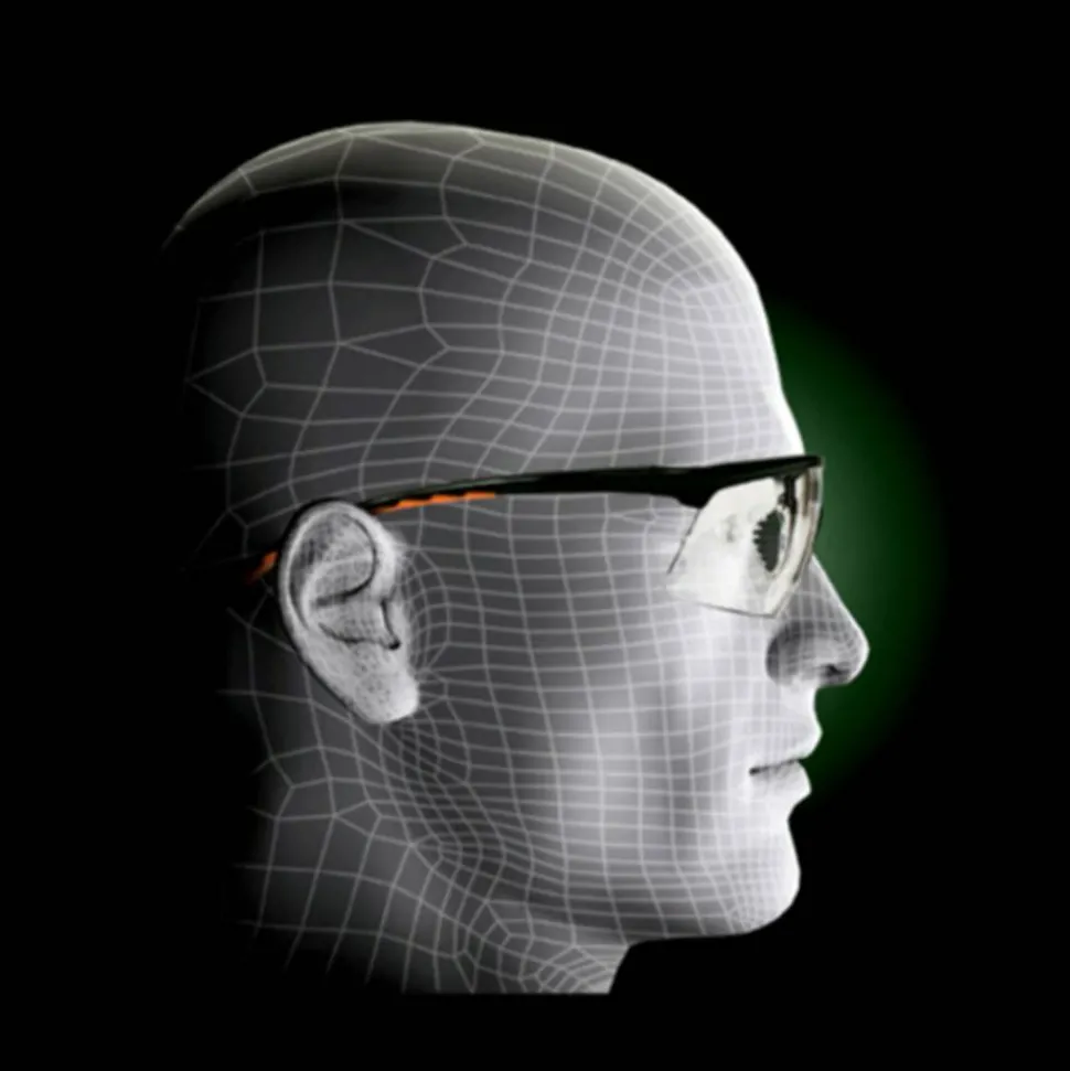 3M Privo Unisex Protective Eyewear - Size Standard - Ultraviolet Protection - Orange - Clear Lens - Black Frame - 122610000020