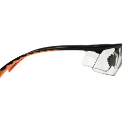 3M Privo Unisex Protective Eyewear - Size Standard - Ultraviolet Protection - Orange - Clear Lens - Black Frame - 122610000020