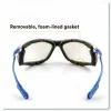 3M Virtua CCS Protective Eyewear with Foam Gasket, 1.5+ Diopter, Blue Half Frame, Clear Dual Lens