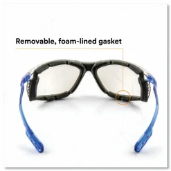 3M Virtua CCS Protective Eyewear with Foam Gasket, 1.5+ Diopter, Blue Half Frame, Clear Dual Lens