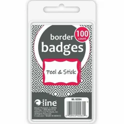 Maco Name Badges, Red Border, Pack Of 100
