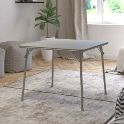 Madelyn Gray Folding Card Table - Lightweight Portable Folding Table with Collapsible Legs