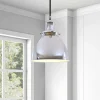 Madison 8" Wide Pendant with Metal Shade in Polished Nickel/Polished Nickel