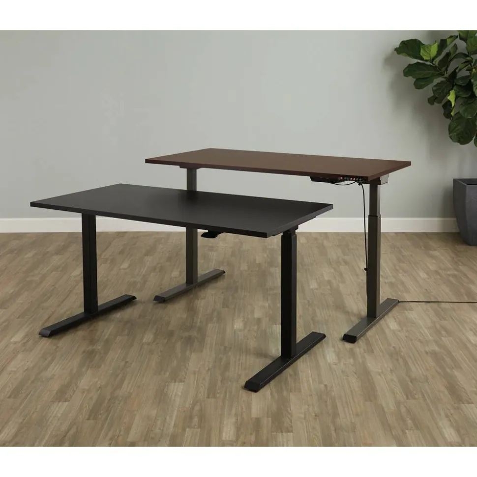 Magellan 60"W Pneumatic Height-Adjustable Standing Desk, Espresso