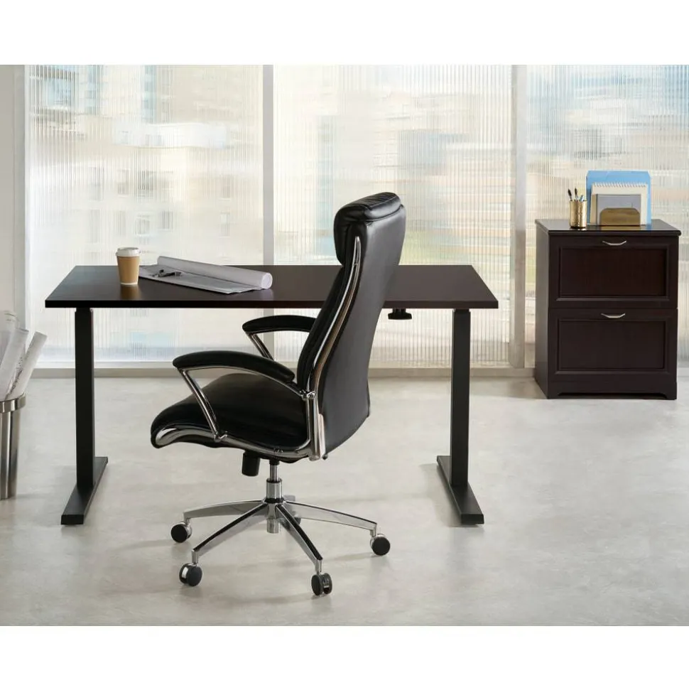 Magellan 60"W Pneumatic Height-Adjustable Standing Desk, Espresso